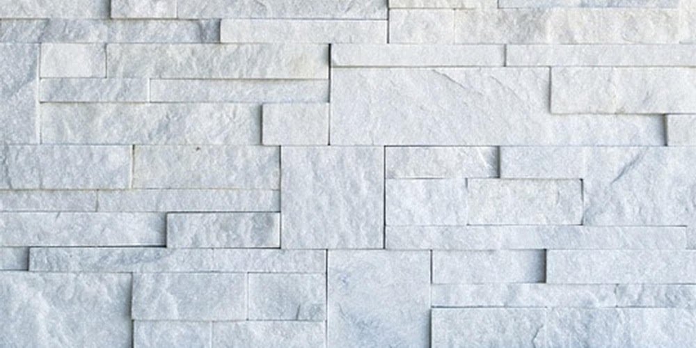 Quartzite Ledge Stone Veneer: Snow White: 4 sqft/box